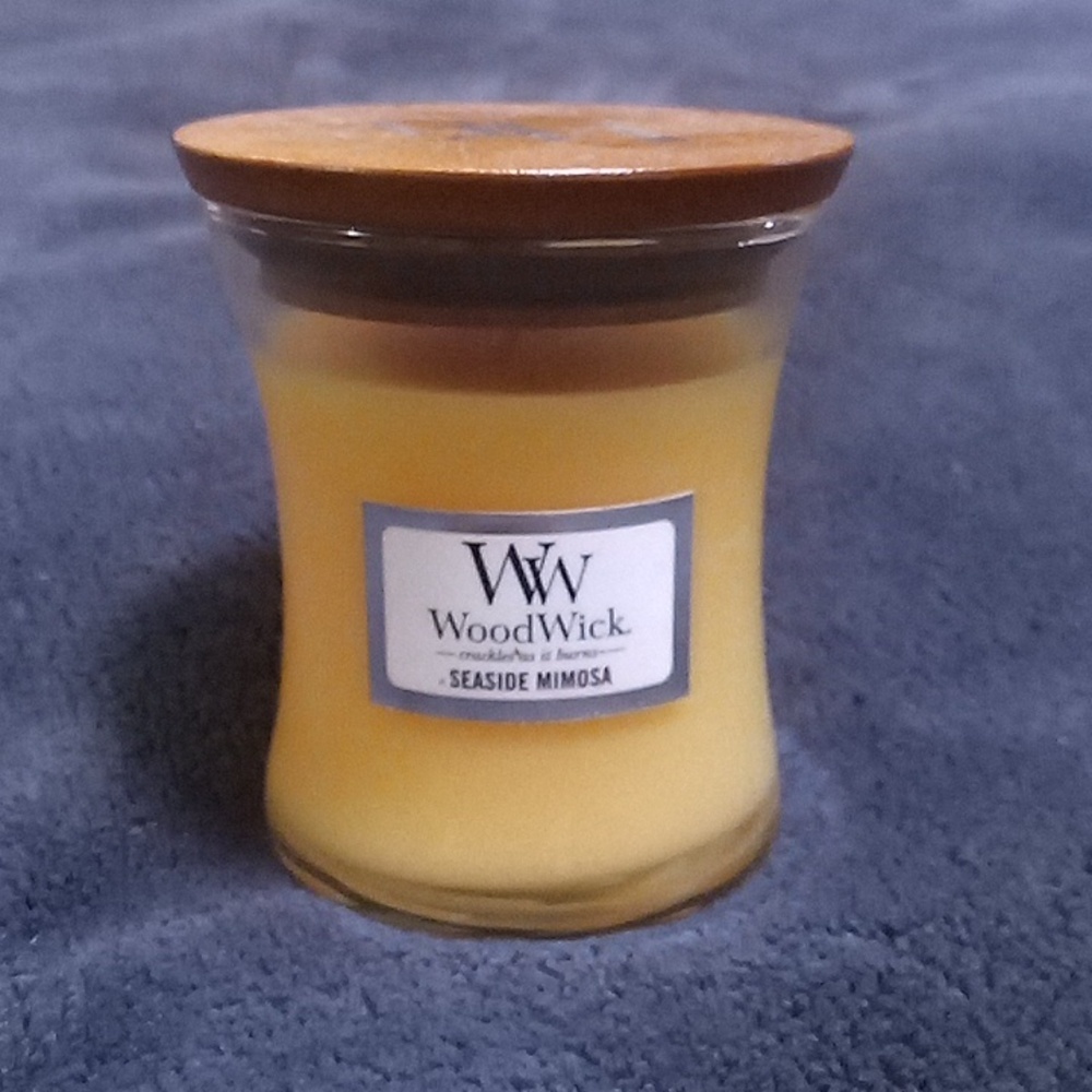 Seaside Mimosa Woodwick Mini 3oz Candle New